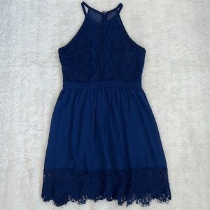 Navy Blue Lace Dress
